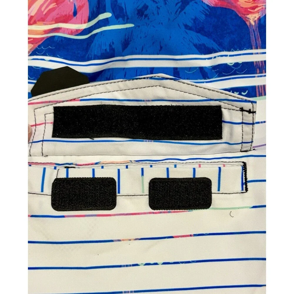 OCEAN CURRENT Stripe Flamingo Swim Board Shorts - Sz 36 Waist - Ret $40 - NWT
